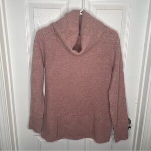 Knyt & Lynk 100% Cashmere Knit Turtleneck Sweater in Pink Comfy Cozy Oversized S